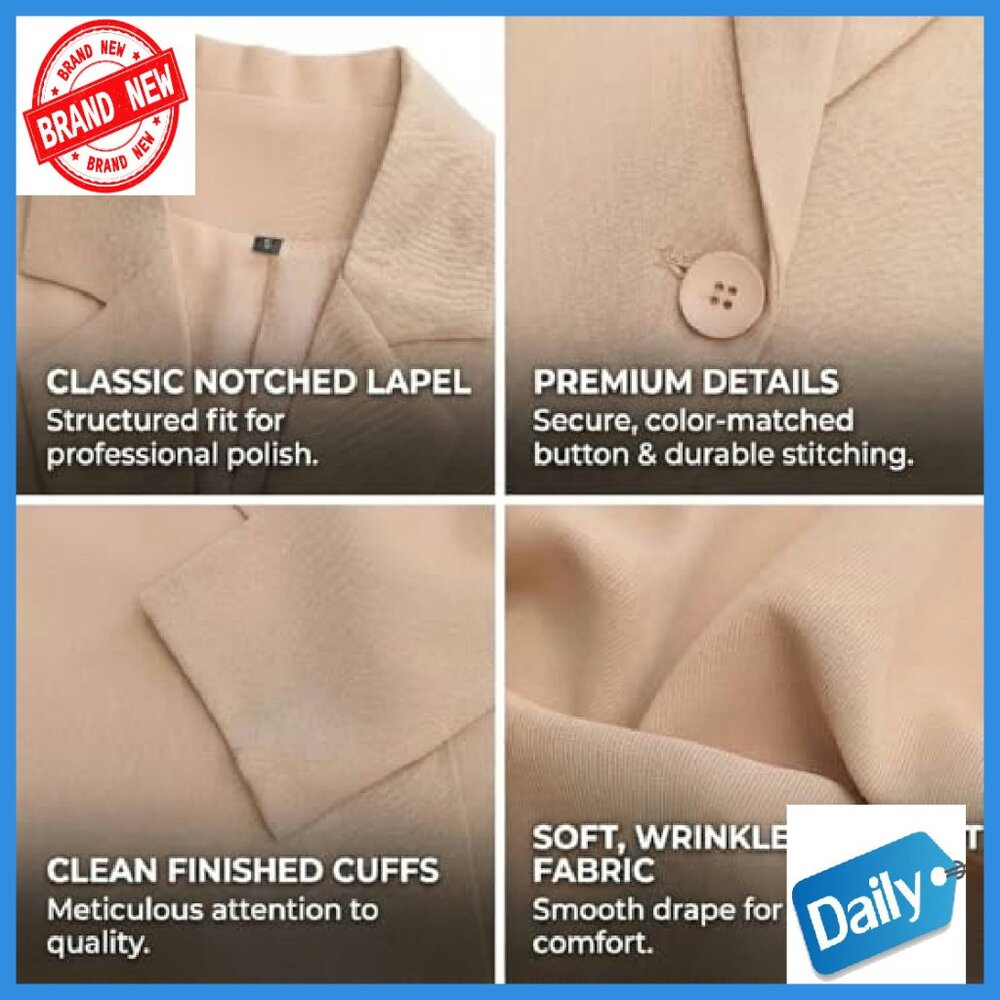 Cropped Blazer Lightweight Polyester Business Cas… - image 5